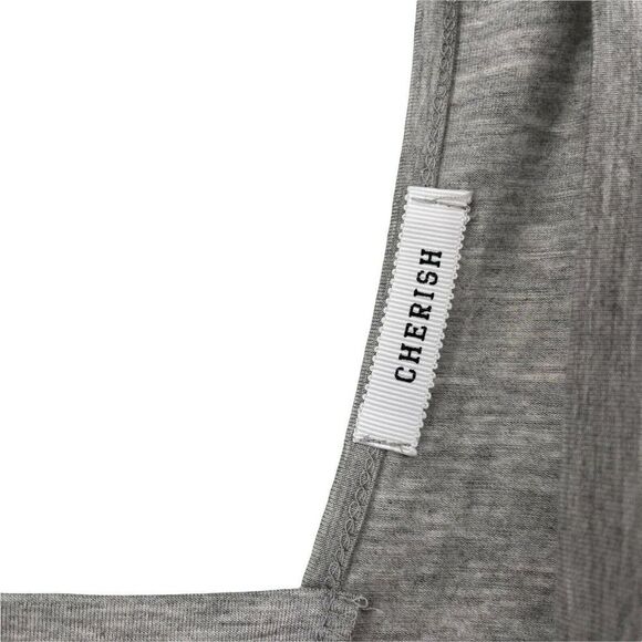 Cherish Tunic Gray Sleeveless Keyhole Back Stretch Jersey Knit Size Large Casual - Picture 4 of 5